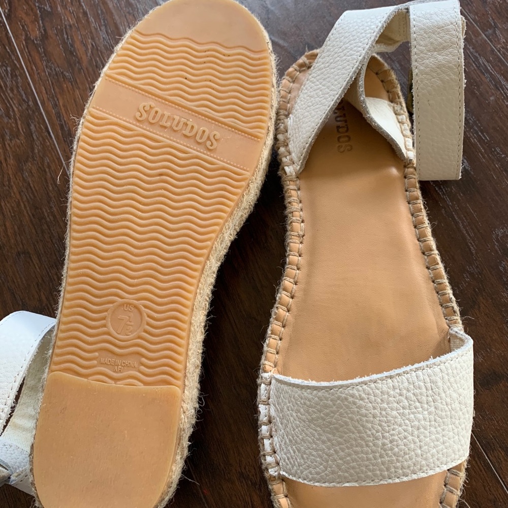Soludos Cadiz White Leather Sandals